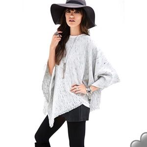 Forever 21 gray poncho sweater